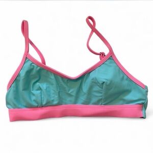 Pink and Teal Bikini Top